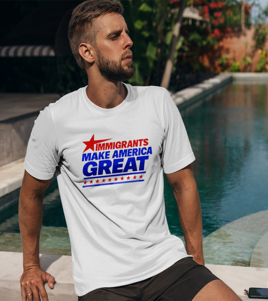 Immigrants Make America Great Red Star Political Message 2026 T-Shirt
