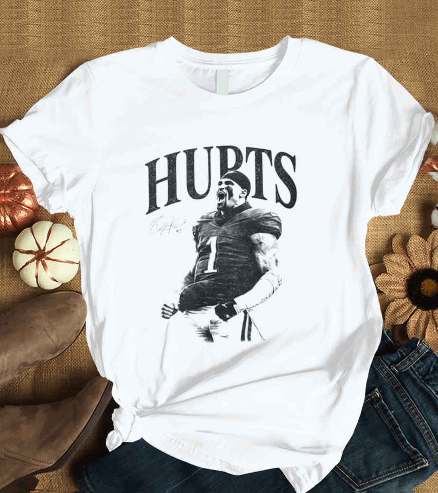 Jalen Hurts Philadelphia Eagles Number One Signature Football Player T-Shirt