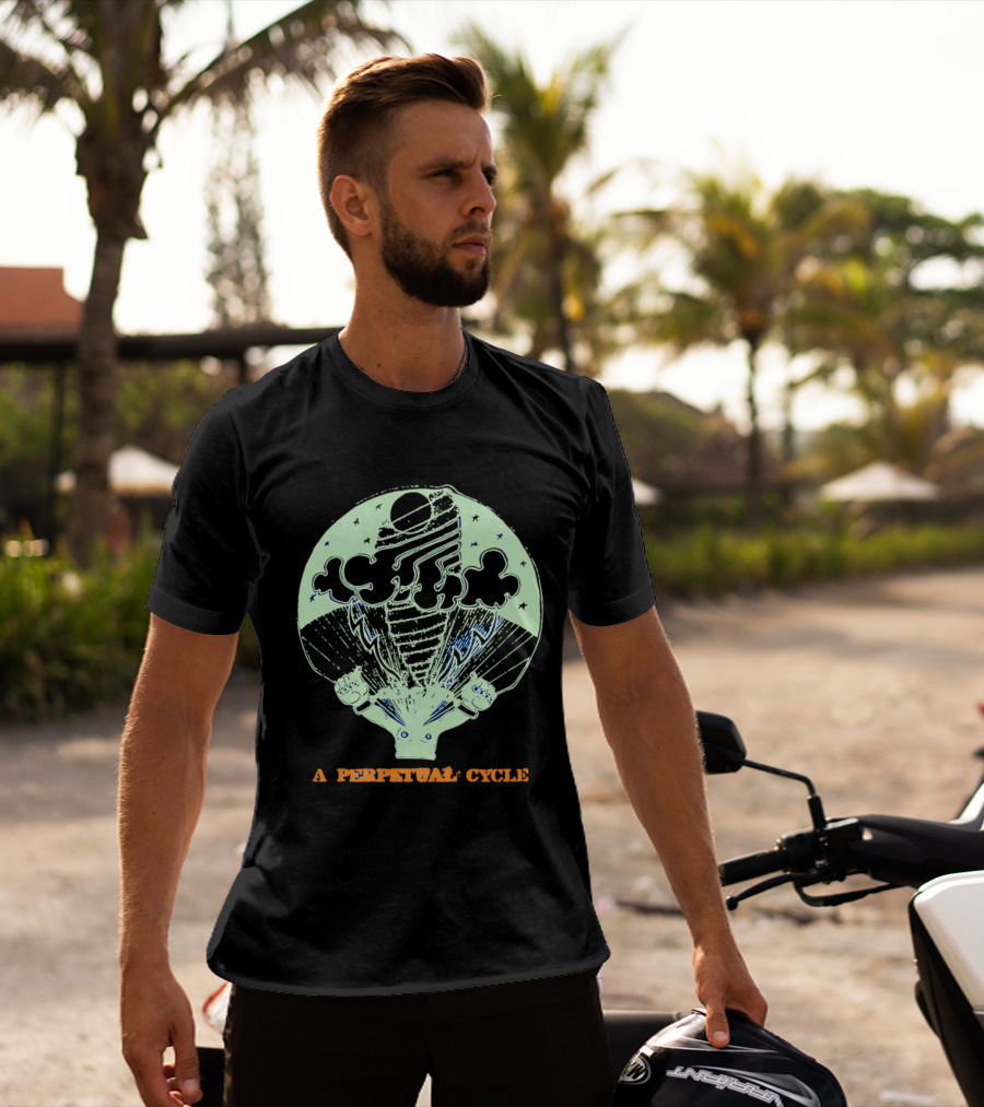 A Perpetual Cycle Tornado 4545 Hands Clouds Stars T-Shirt