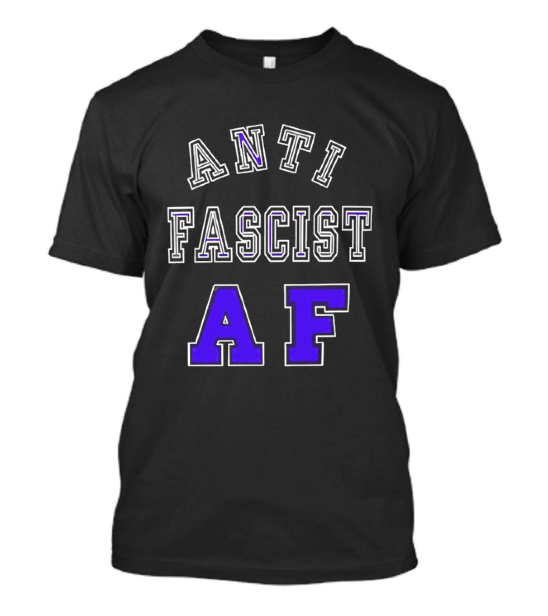 ANTI FASCIST AF Purple White Varsity Block стиль T-Shirt