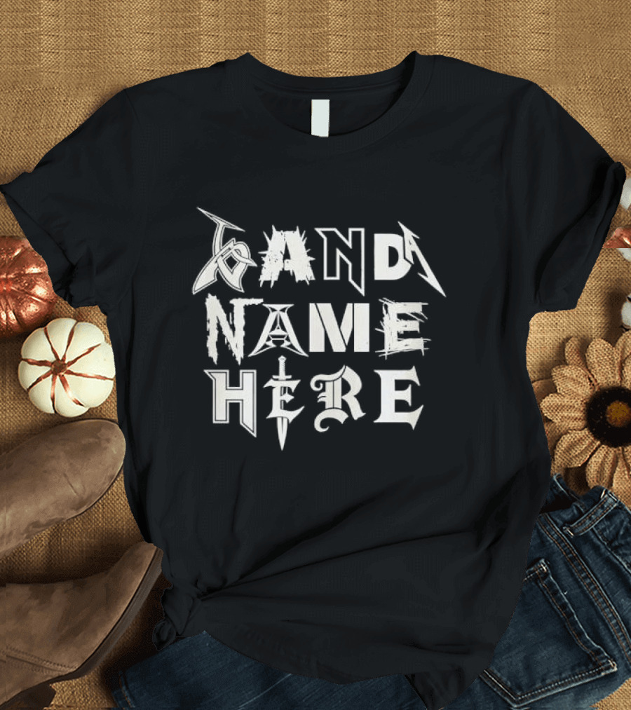 Heavy Metal Rock Music Font Band Name Here T-Shirt