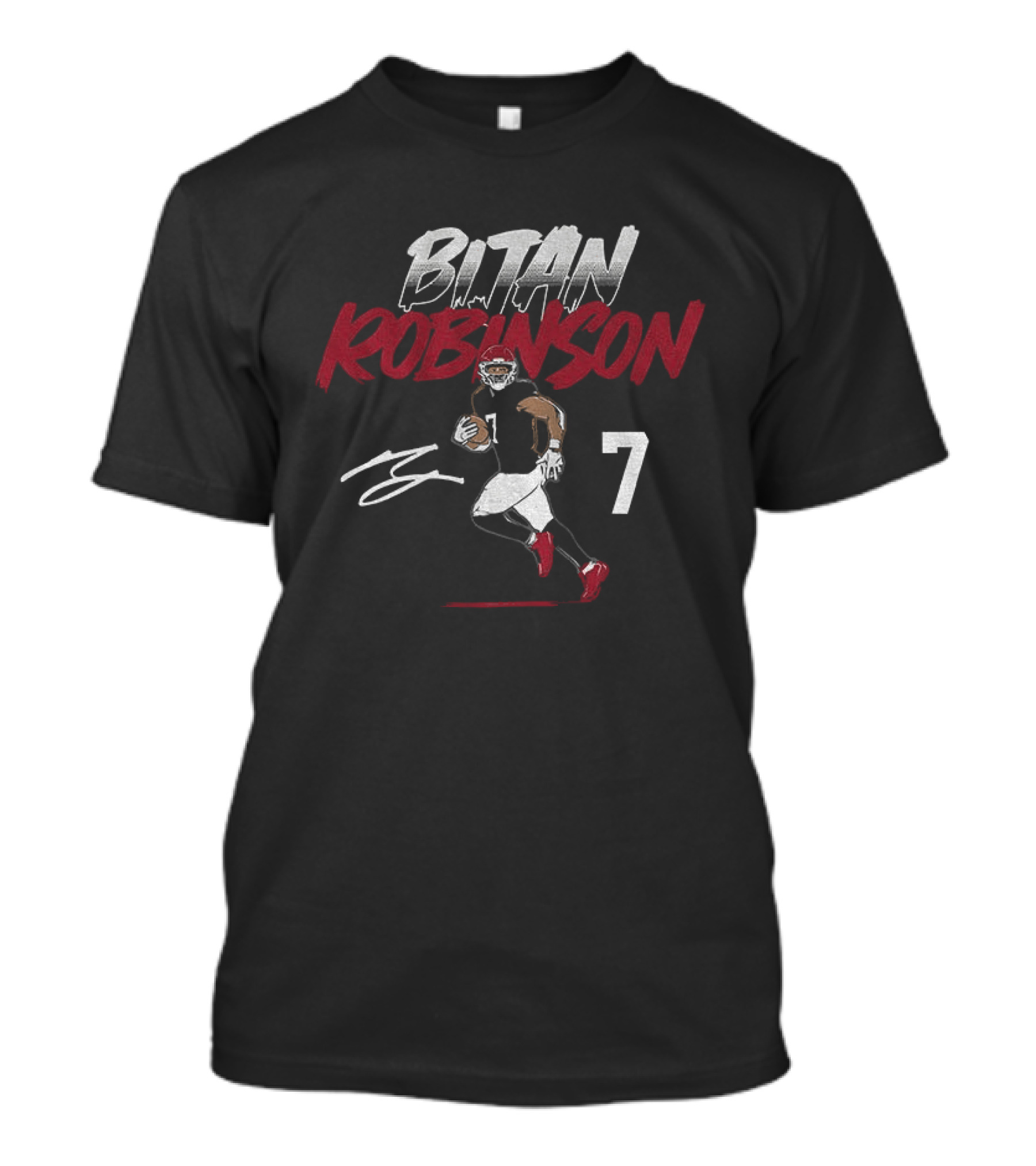 Bijan Robinson Atlanta Football Number 7 Signature T-Shirt