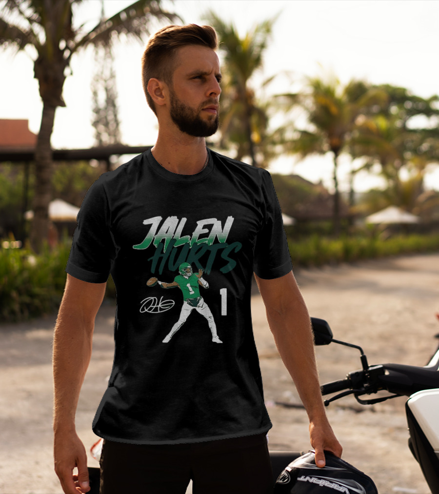Jalen Hurts Philadelphia Football Player Number 1 Pose T-Shirt