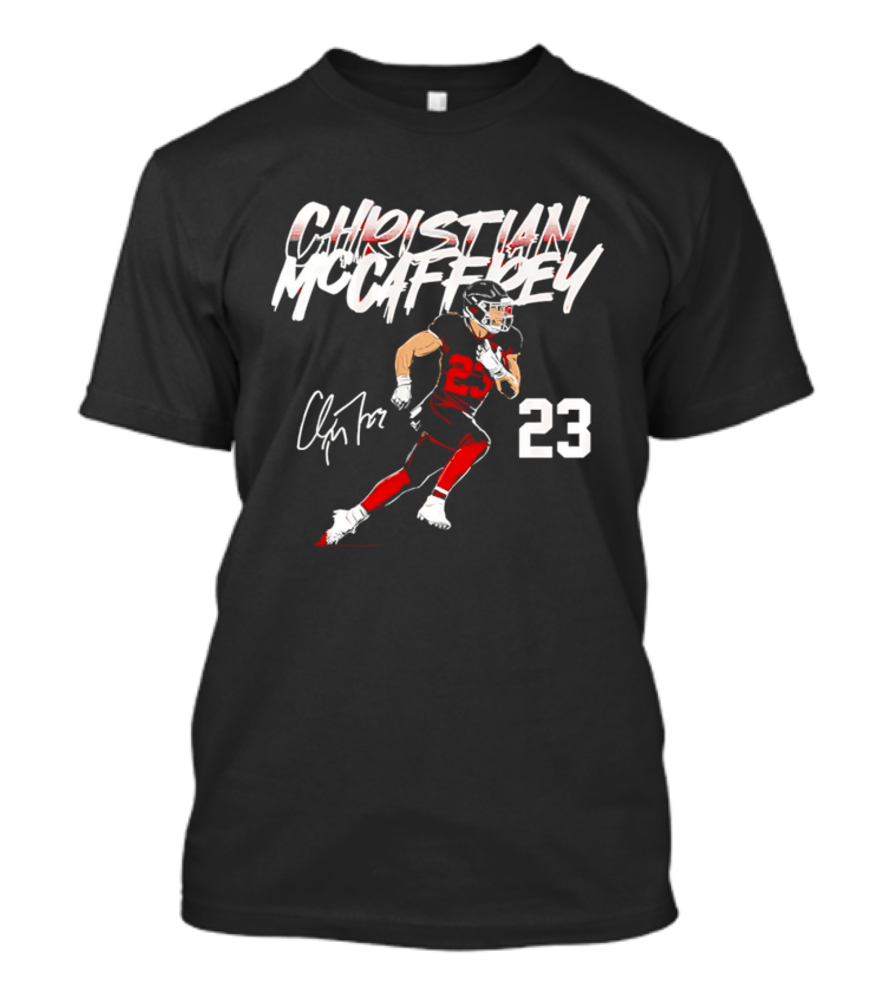 Christian Mccaffrey Signature 23 Football Running Back T-Shirt