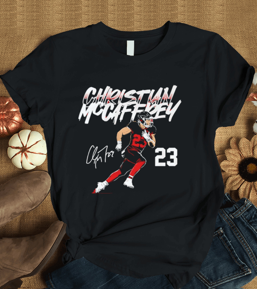 Christian Mccaffrey Signature 23 Football Running Back T-Shirt