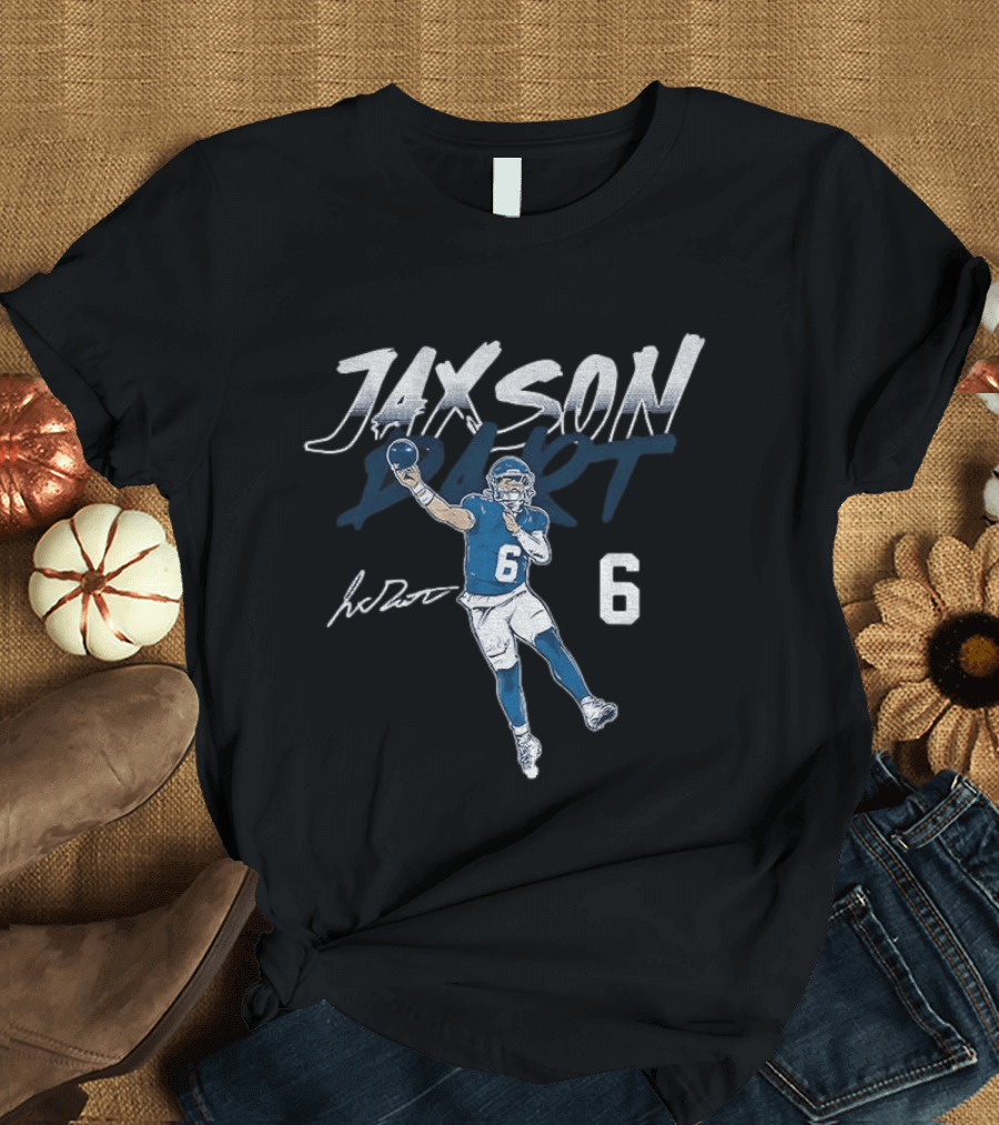 Jaxson Dart New York Giants Quarterback Number 6 Football Player T-Shirt