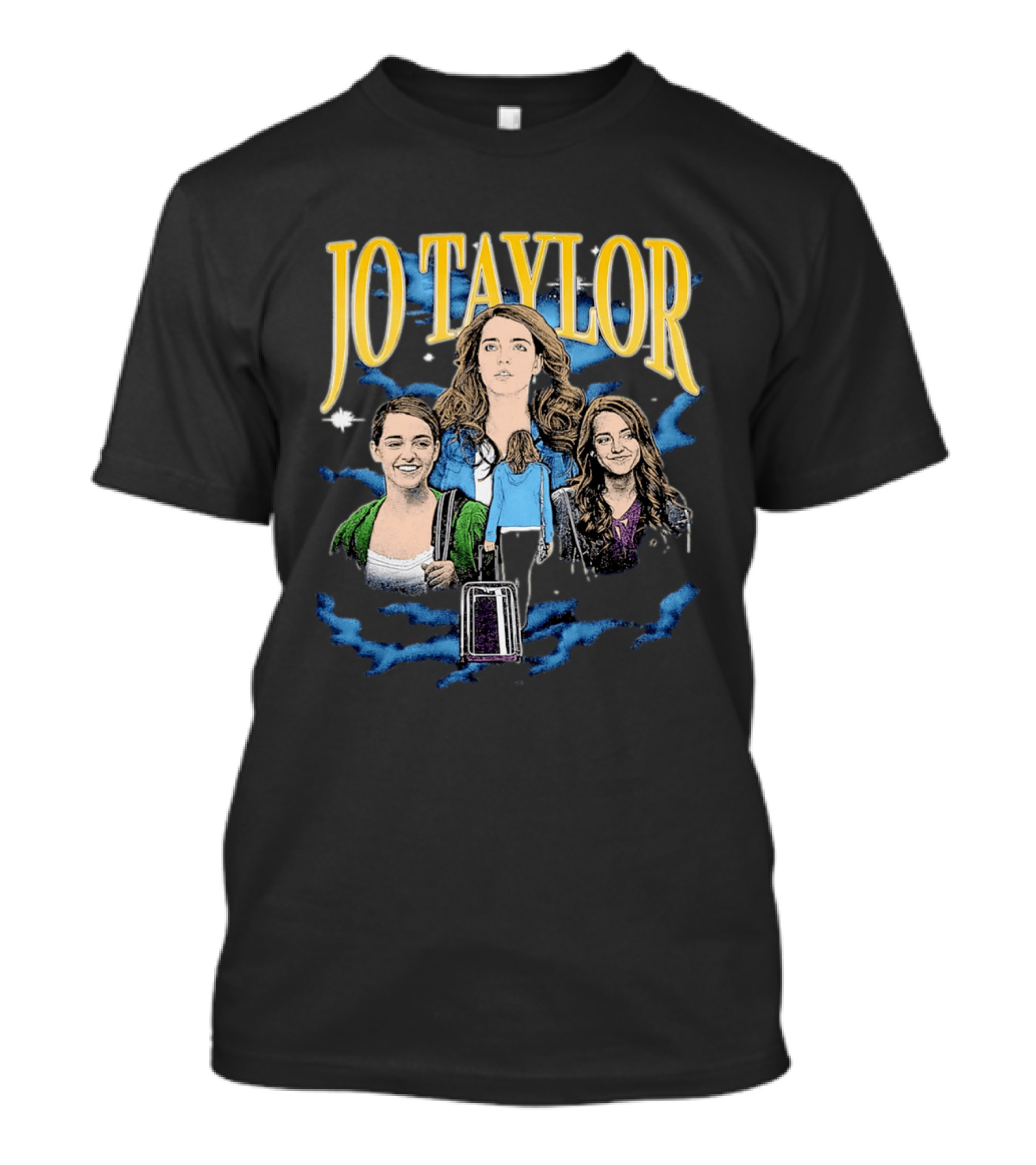 Jo Taylor Collage With Scenes And Luggage T-Shirt