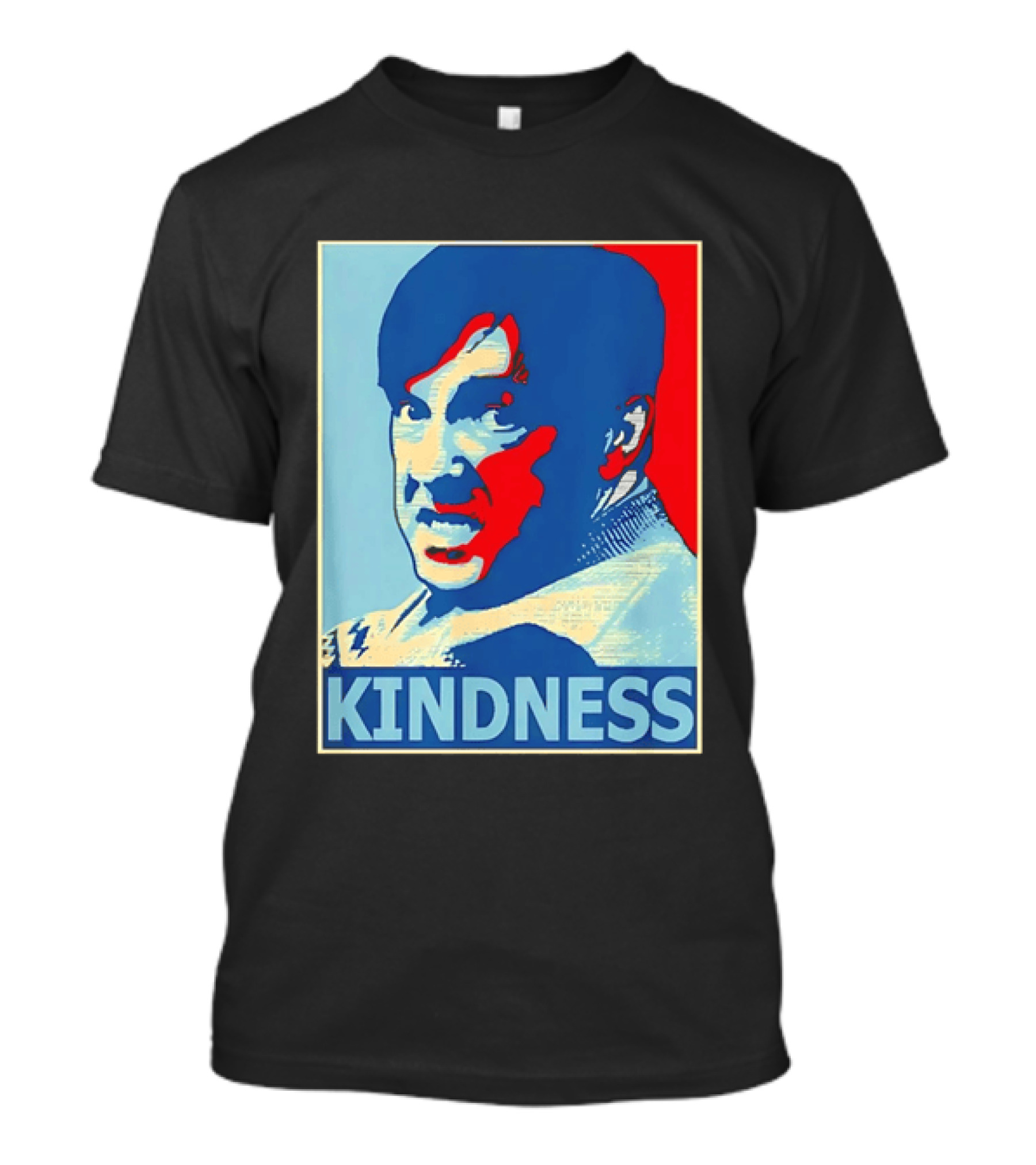 Kindness Mustachioed Man Halftone T-Shirt