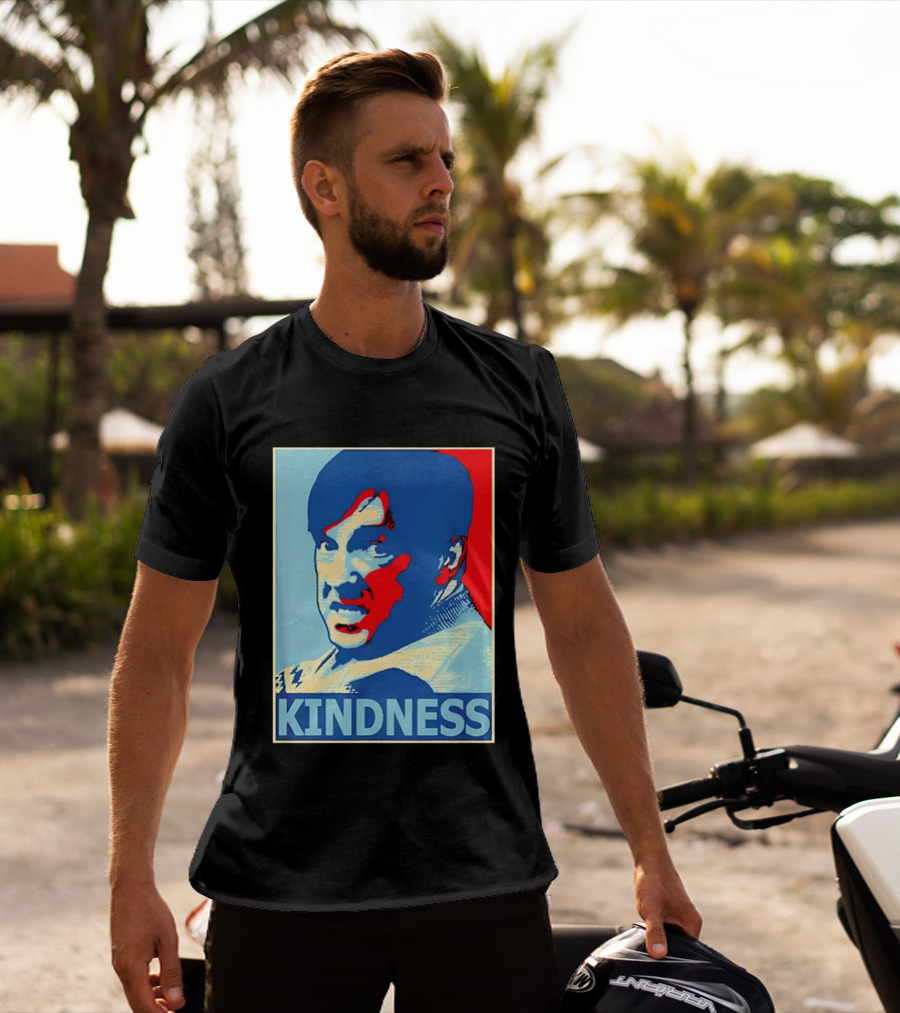 Kindness Mustachioed Man Halftone T-Shirt