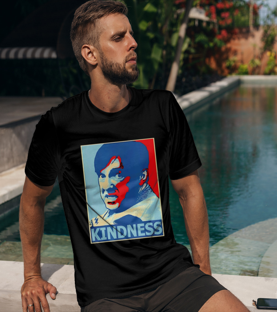 Kindness Mustachioed Man Halftone T-Shirt