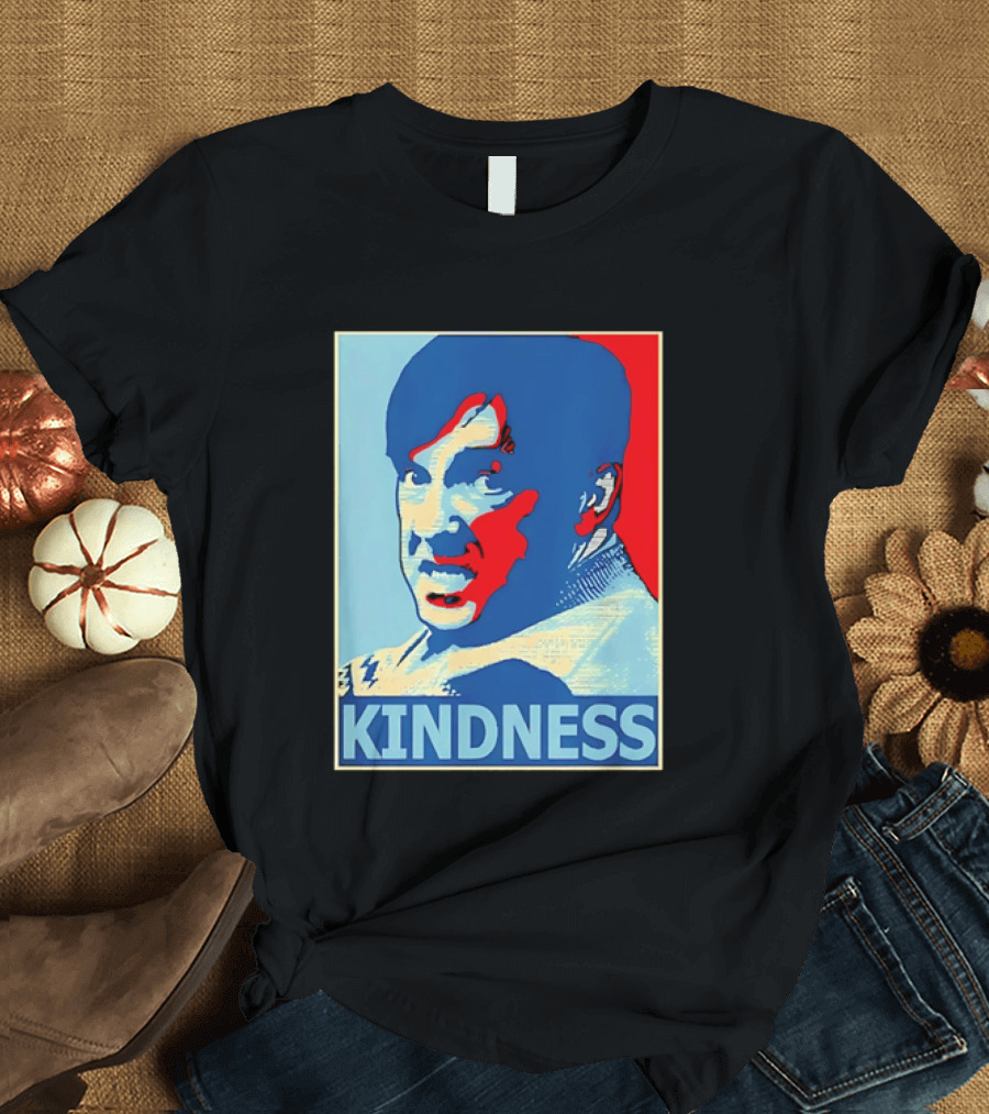 Kindness Mustachioed Man Halftone T-Shirt