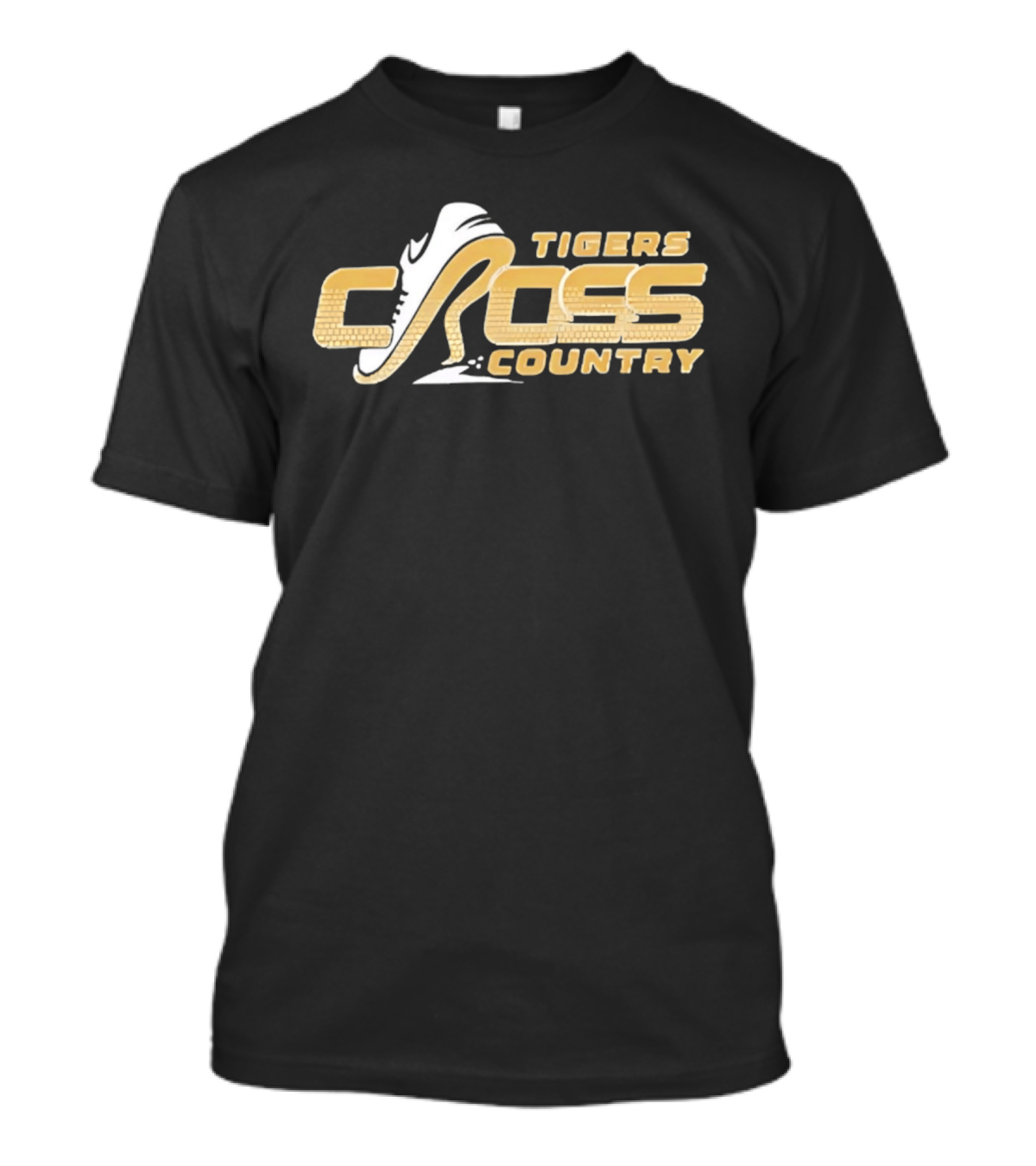 Tigers Cross Country Running Shoe Gold Brick Texture T-Shirt