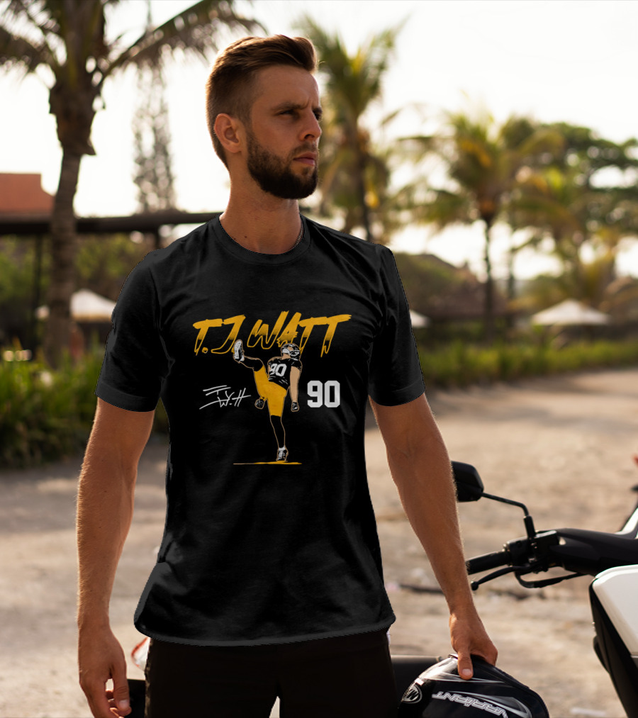 T.J. Watt 90 High Kick Celebration Football Player T-Shirt
