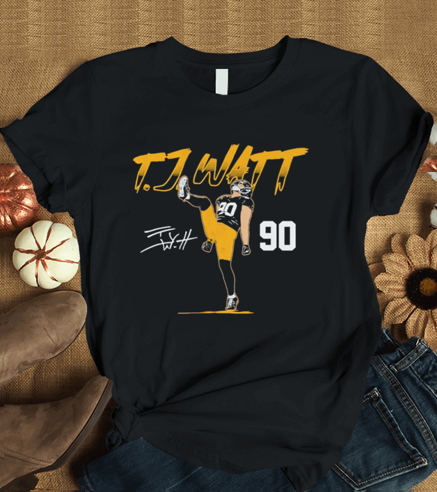 T.J. Watt 90 High Kick Celebration Football Player T-Shirt
