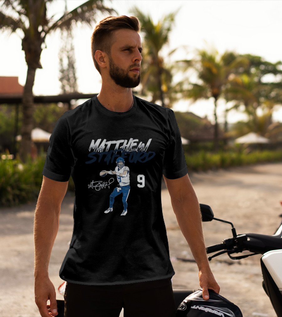 Matthew Stafford Number 9 Detroit Lions Football Player T-Shirt