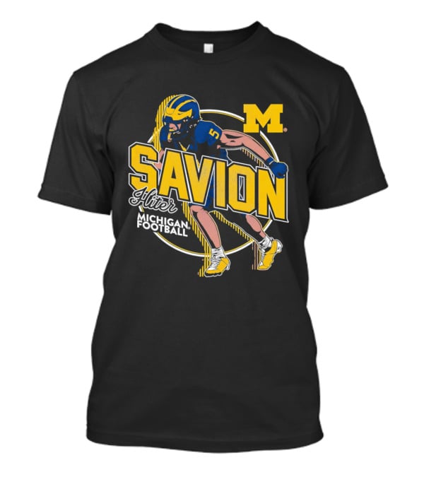 Michigan Wolverines Savion Hiter Number 5 Player Football M T-Shirt