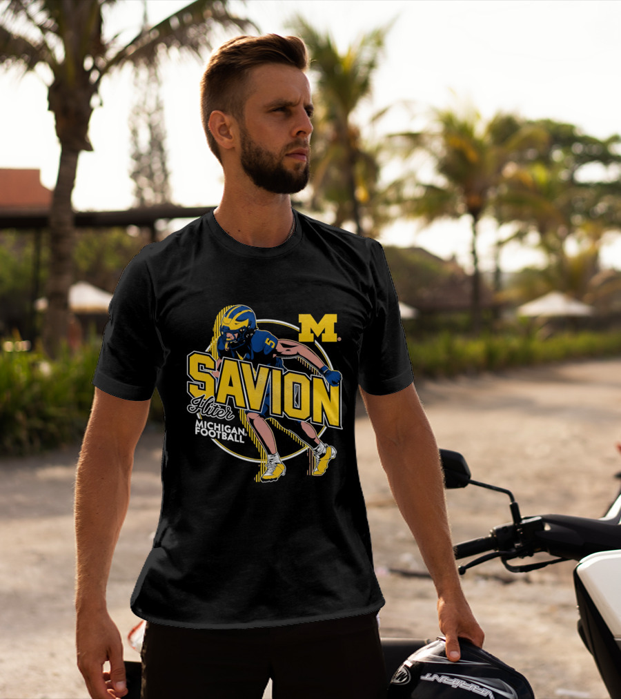Michigan Wolverines Savion Hiter Number 5 Player Football M T-Shirt