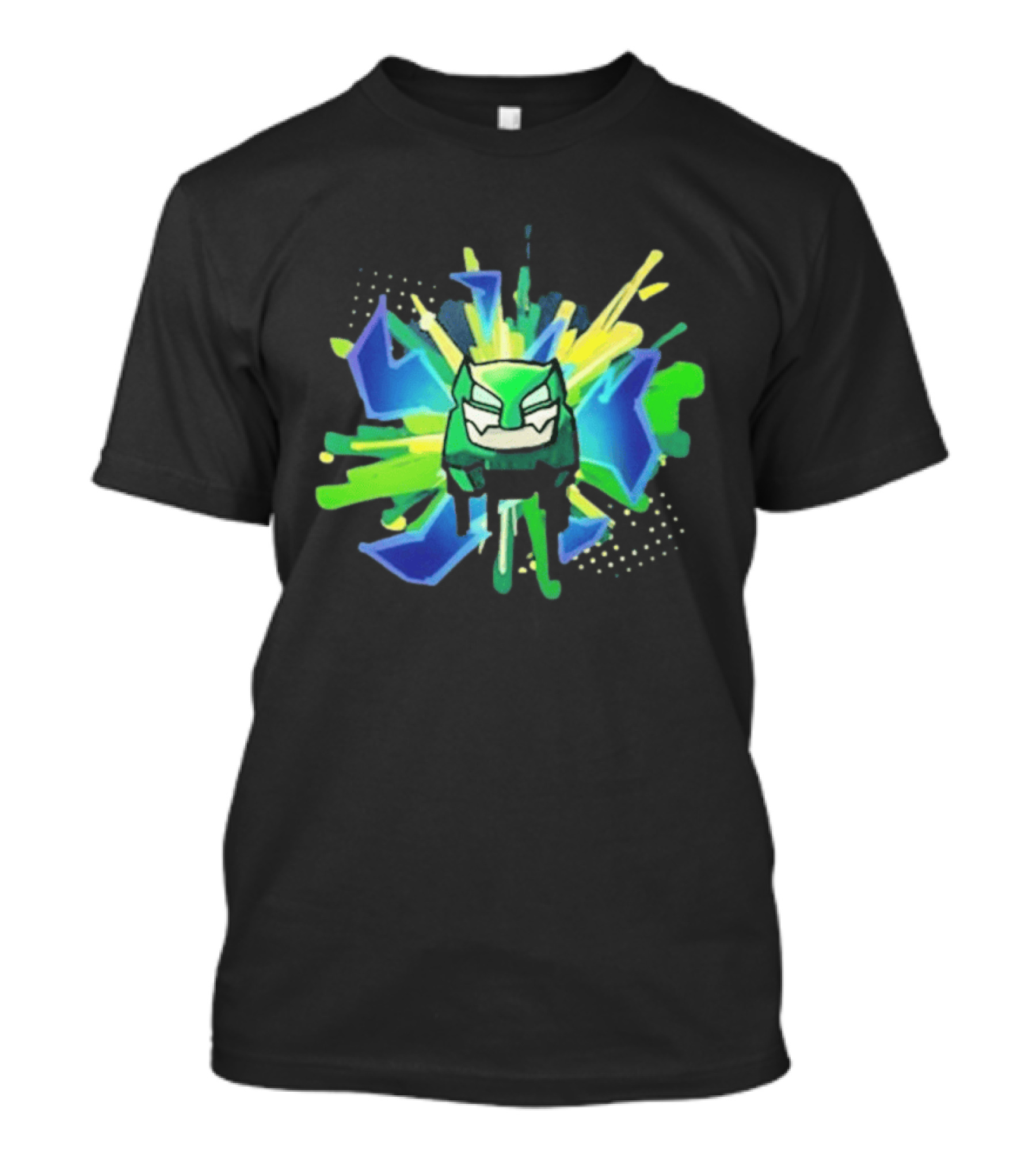 Vortrox Graffiti Green Blue Splash T-Shirt