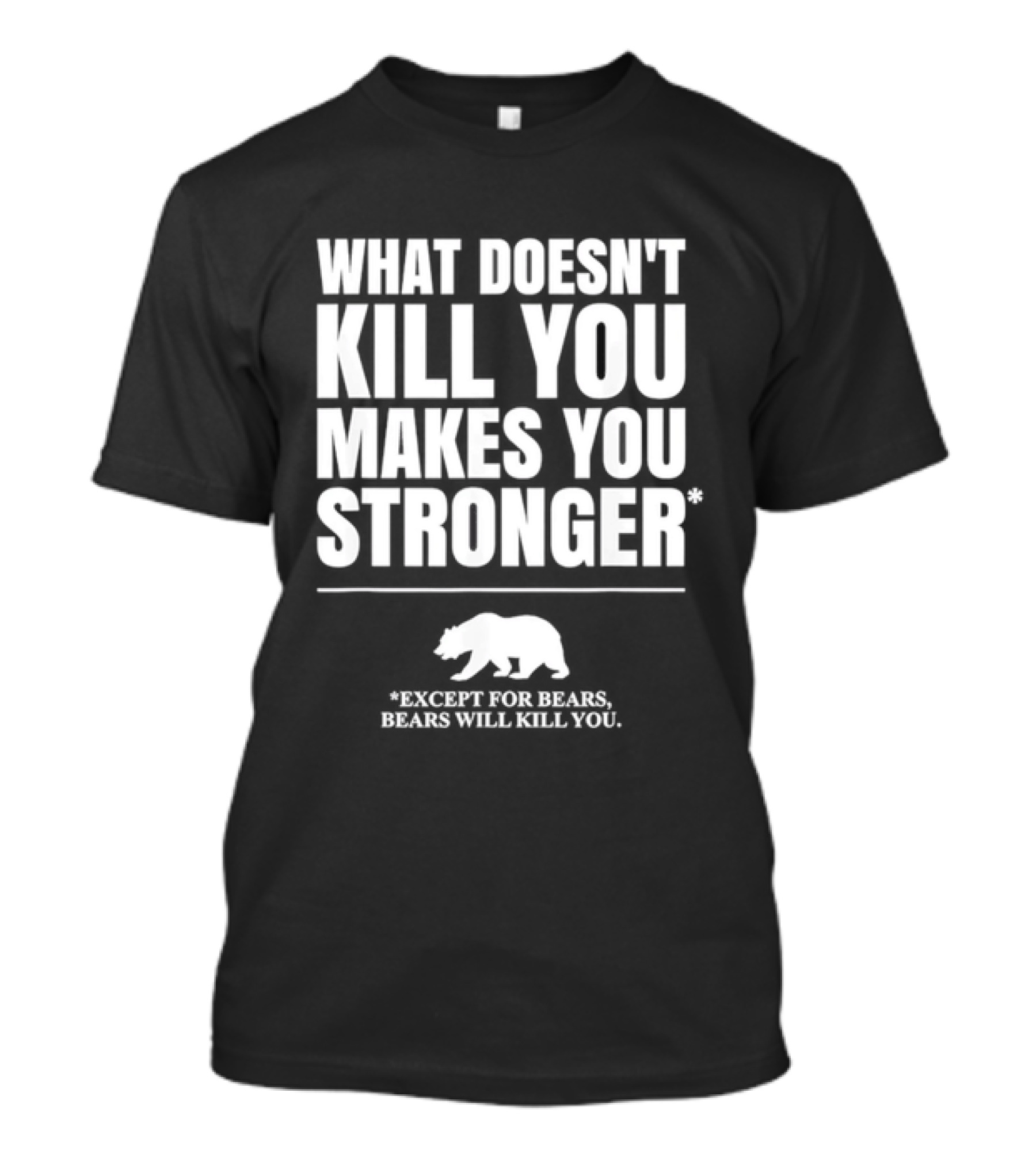 What Doesnt Kill You Makes You Stronger Except For Bears Will Kill You Bear T-Shirt