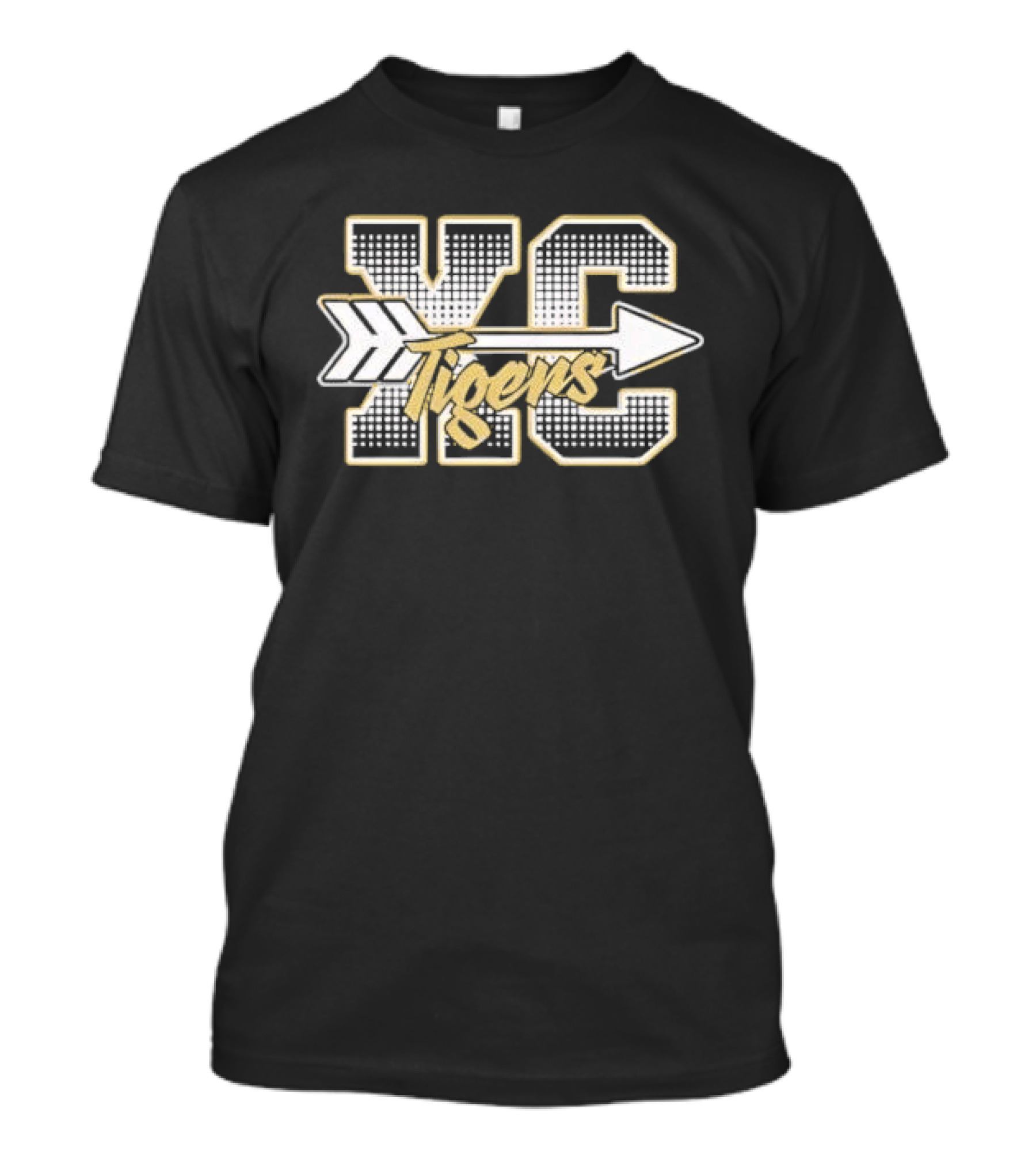 YC Tigers Halftone Block Script Arrow T-Shirt