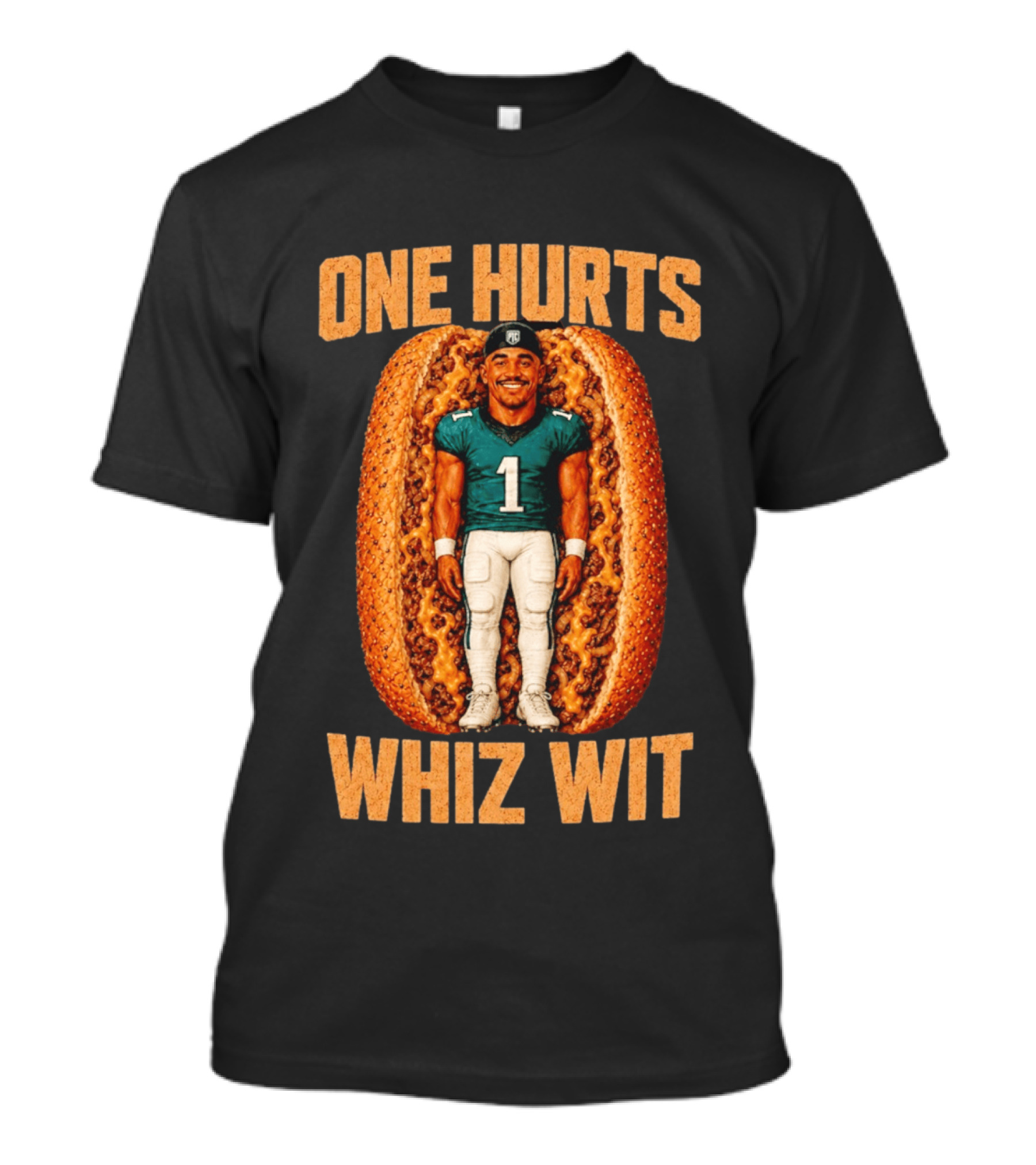 Philadelphia Eagles Jalen Hurts One Whiz Wit Cheesesteak Football Player T-Shirt