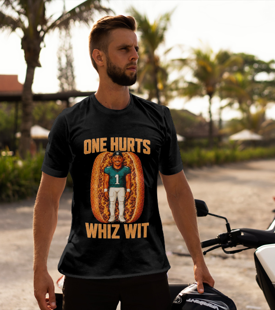 Philadelphia Eagles Jalen Hurts One Whiz Wit Cheesesteak Football Player T-Shirt