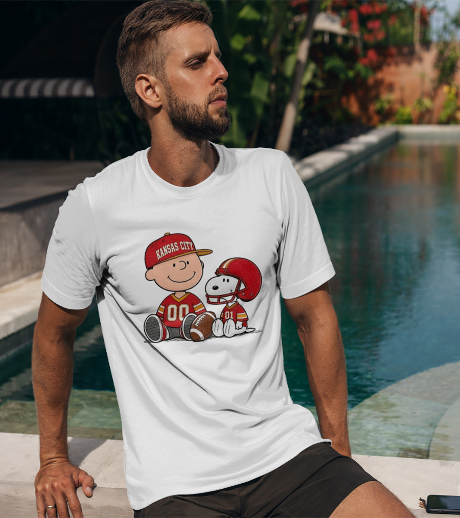Kansas City Football With Charlie Brown And Snoopy Players T-Shirt