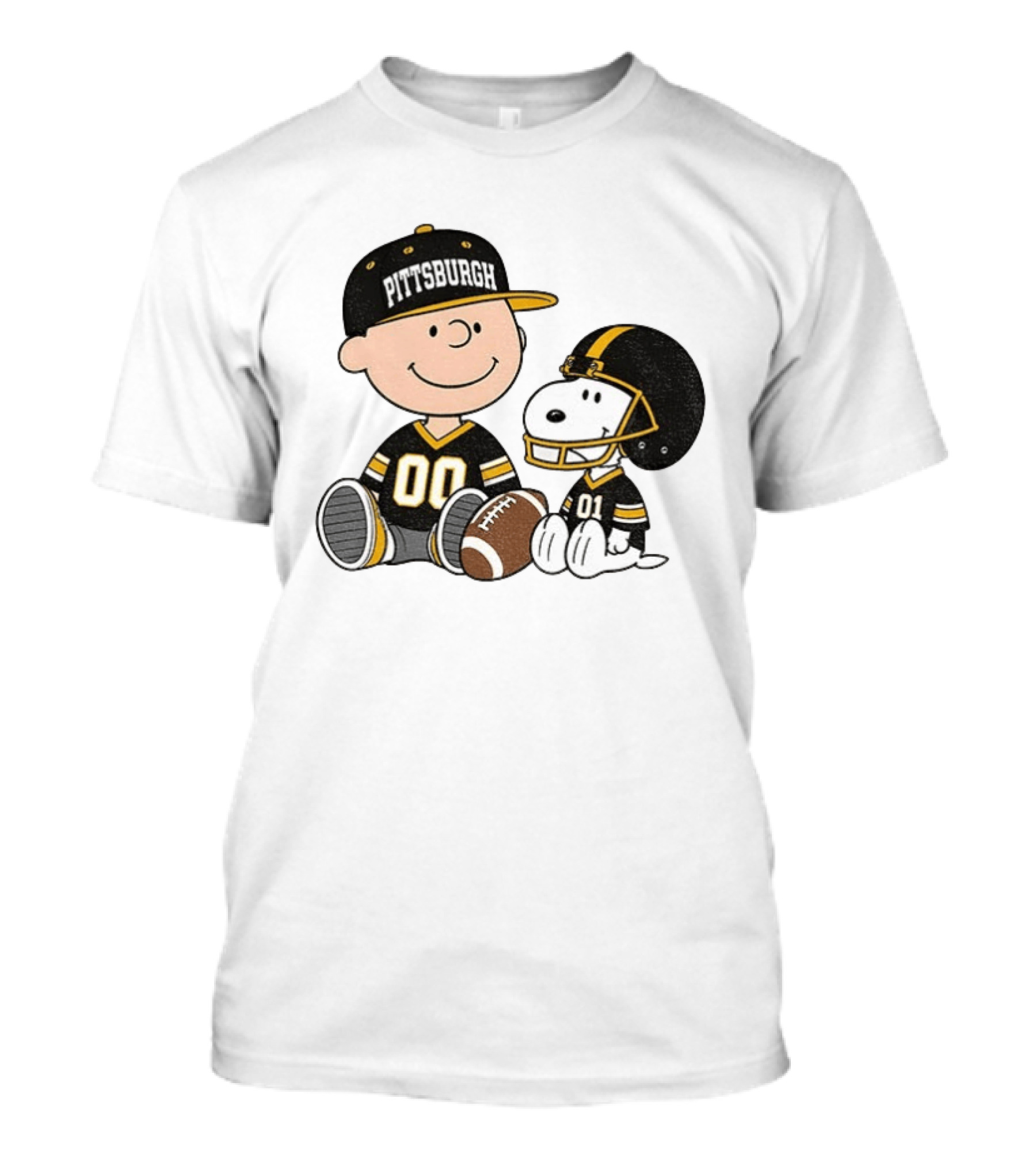 Pittsburgh Football Charlie Brown Snoopy Pigskin Player T-Shirt