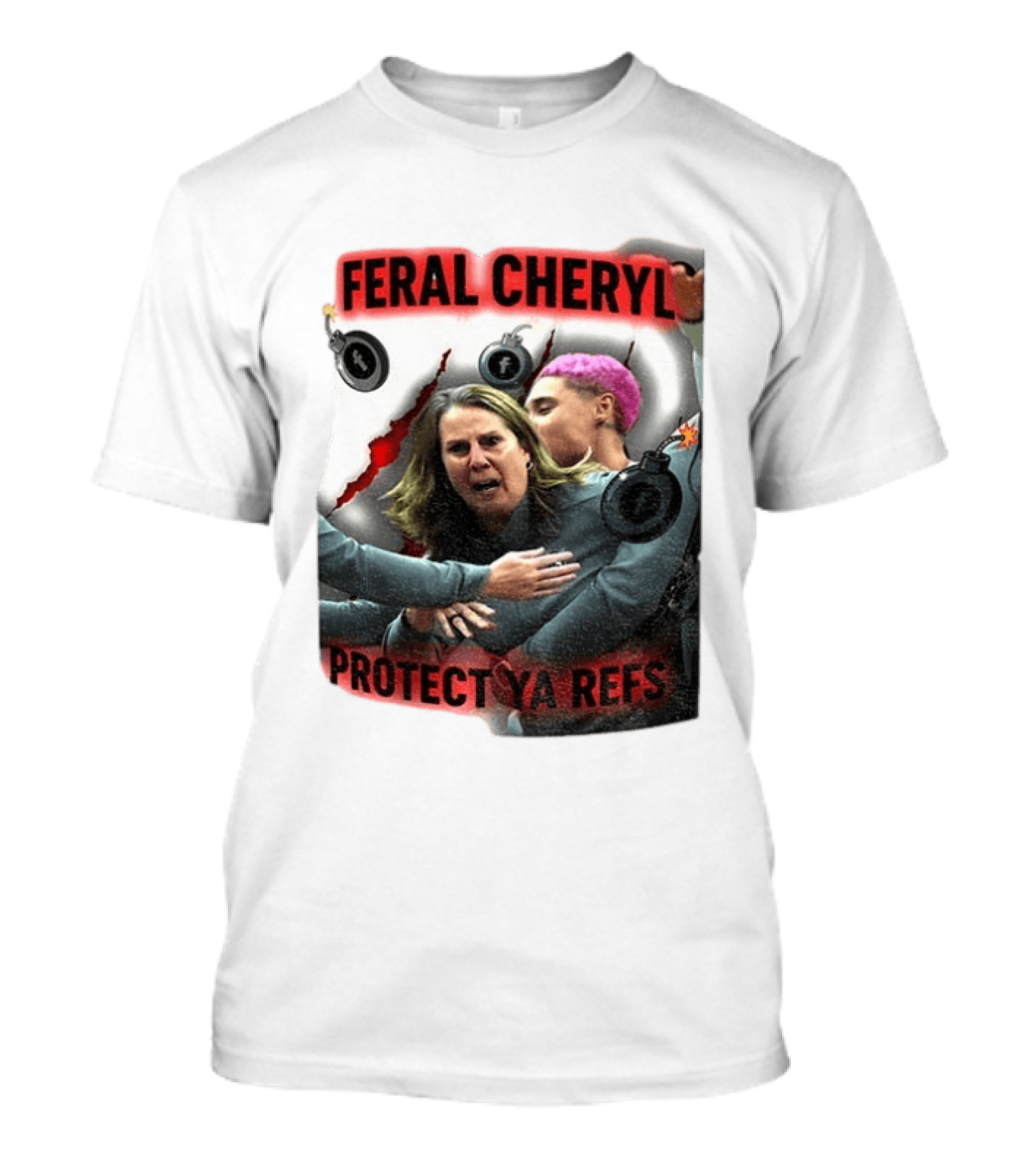 Feral Cheryl Protect Ya Refs Basketball T-Shirt