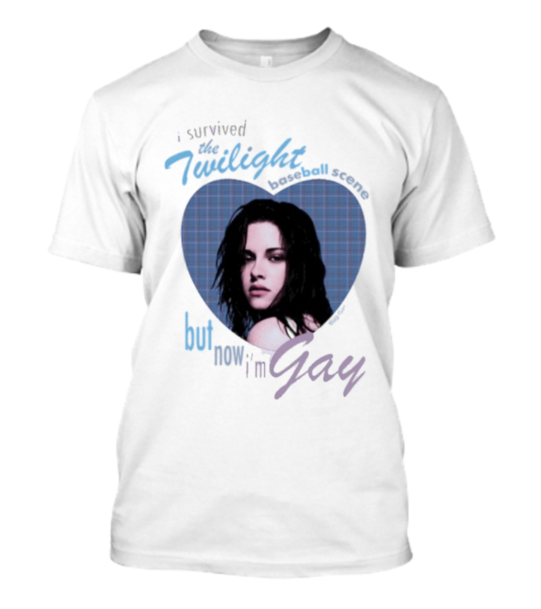 I Survived The Twilight Baseball Scene But Now I'm Gay Twilight Baseball Scene With Iconic Character In Heart Frame T-Shirt
