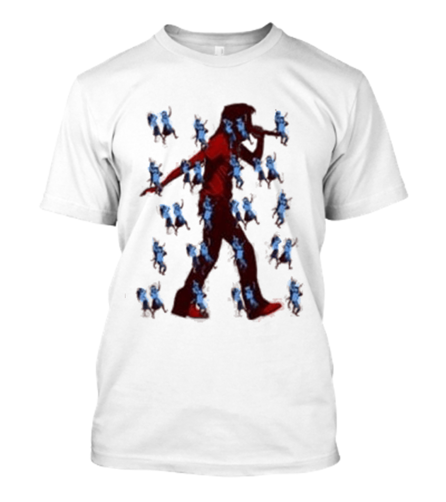 JID Faded White God Does Like Ugly J.I.D. GDLU Blue Floral Shadow T-Shirt