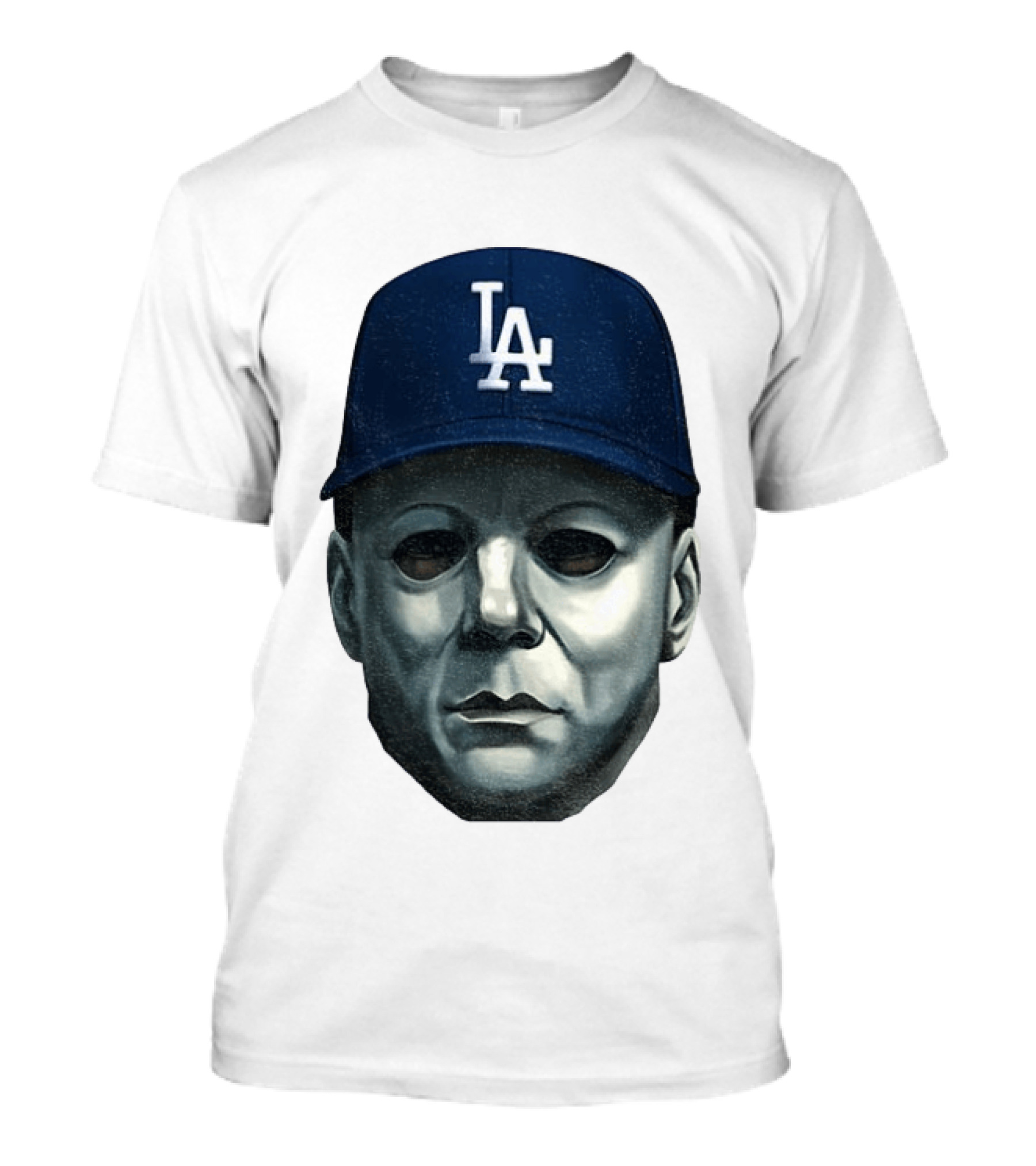 Michael Myers LA Dodgers Cap Halloween Horror T-Shirt