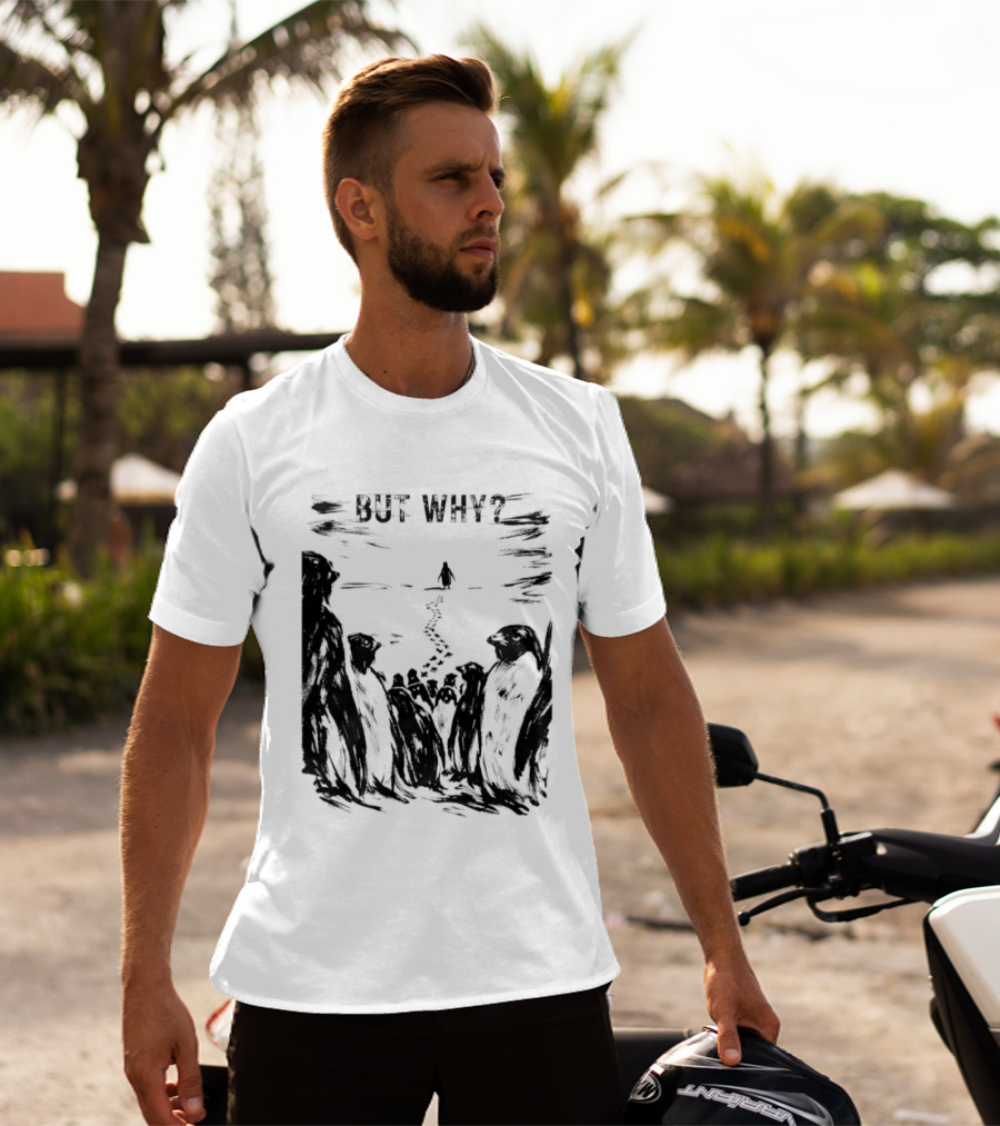 Nihilist Penguin But Why Snow Scene T-Shirt
