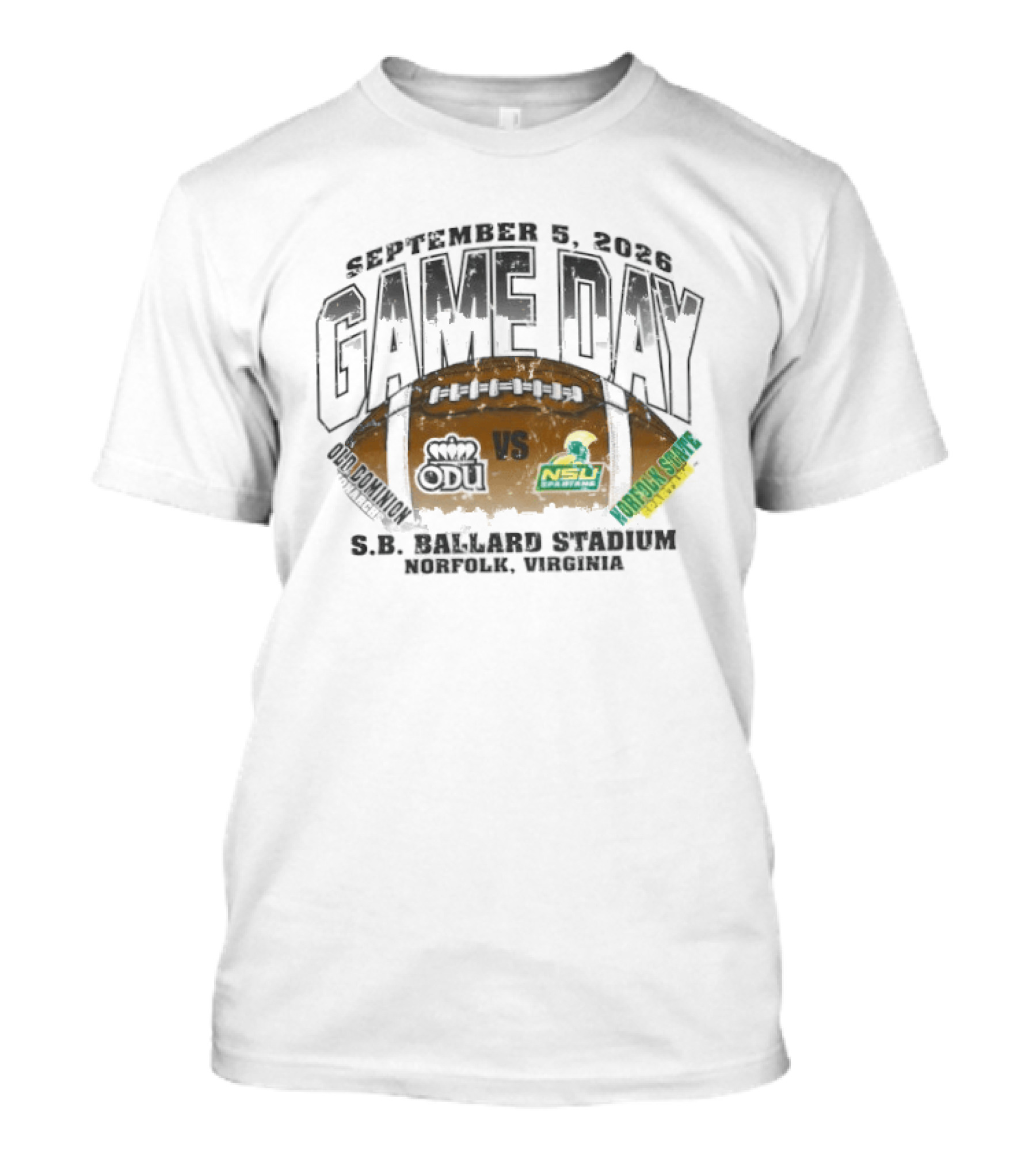 Old Dominion Monarchs Vs Norfolk State Spartans GameDay September 5 2026 SB Ballard Stadium Norfolk Virginia T-Shirt