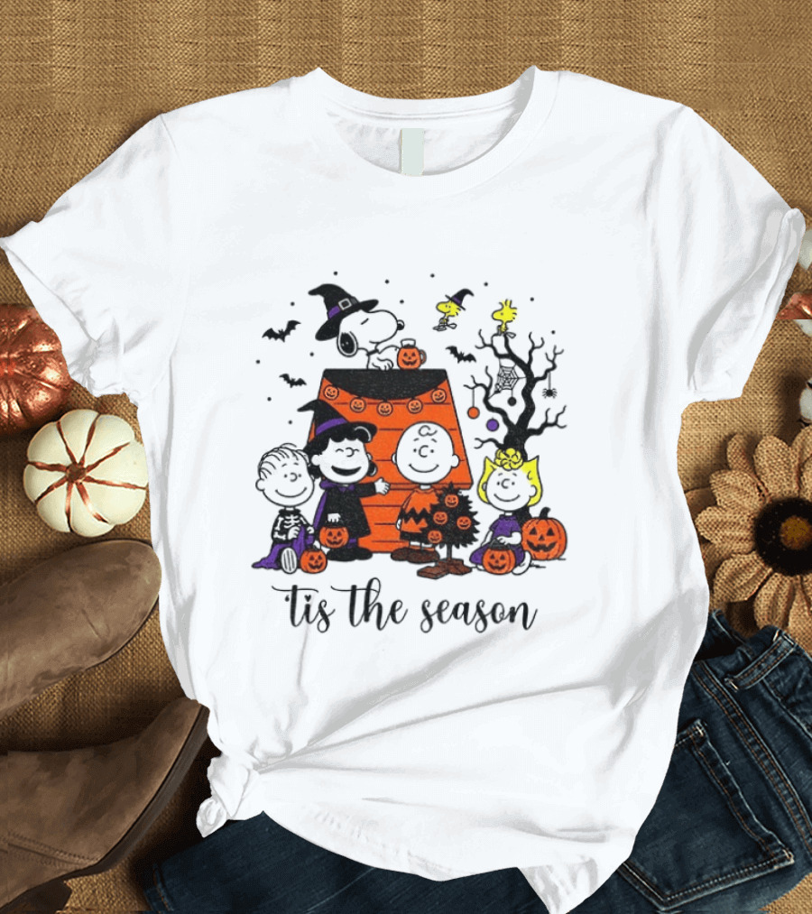 Peanuts Halloween Tis The Season Snoopy Charlie Brown And Friends T-Shirt