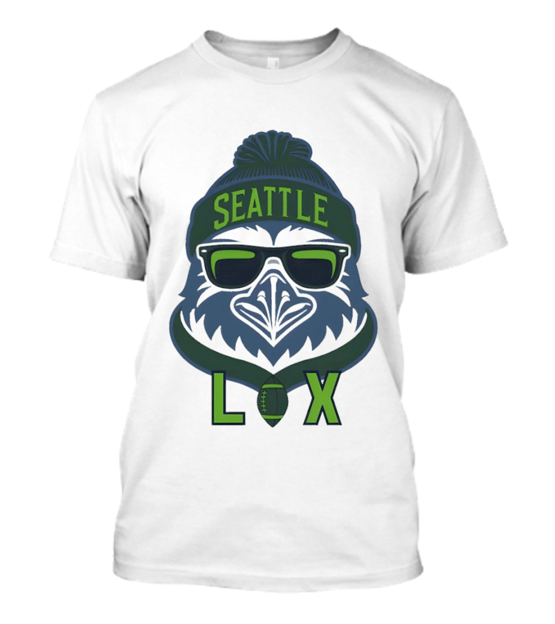 Seattle Seahawk LIX Game Day Beanie Sunglasses Football T-Shirt