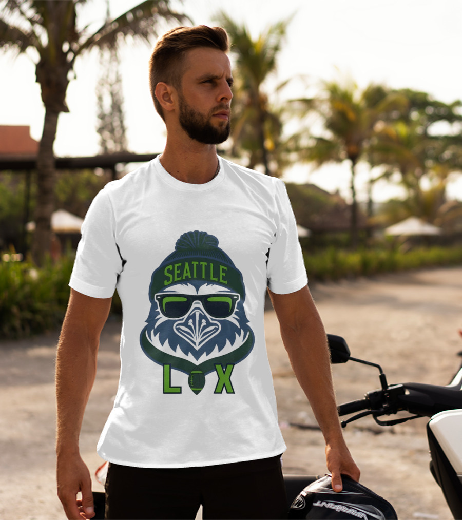 Seattle Seahawk LIX Game Day Beanie Sunglasses Football T-Shirt