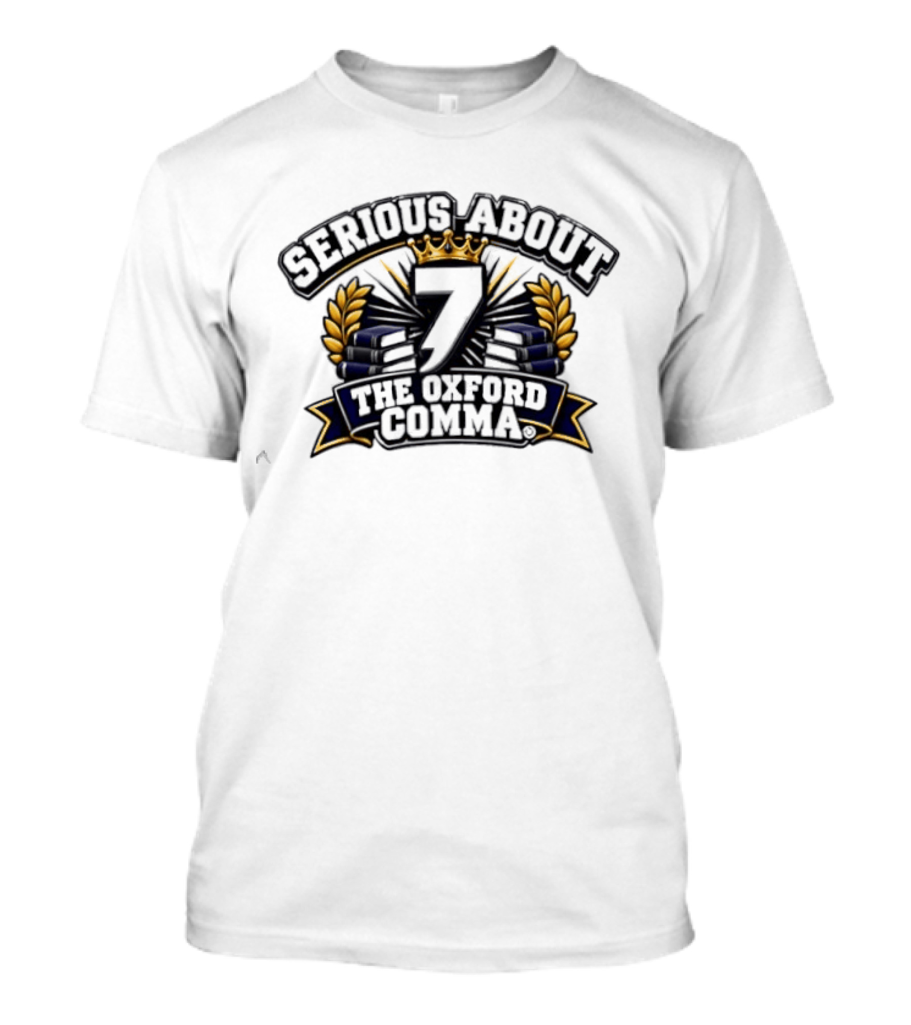 Serious About The Oxford Comma Crown Laurel Lightning T-Shirt