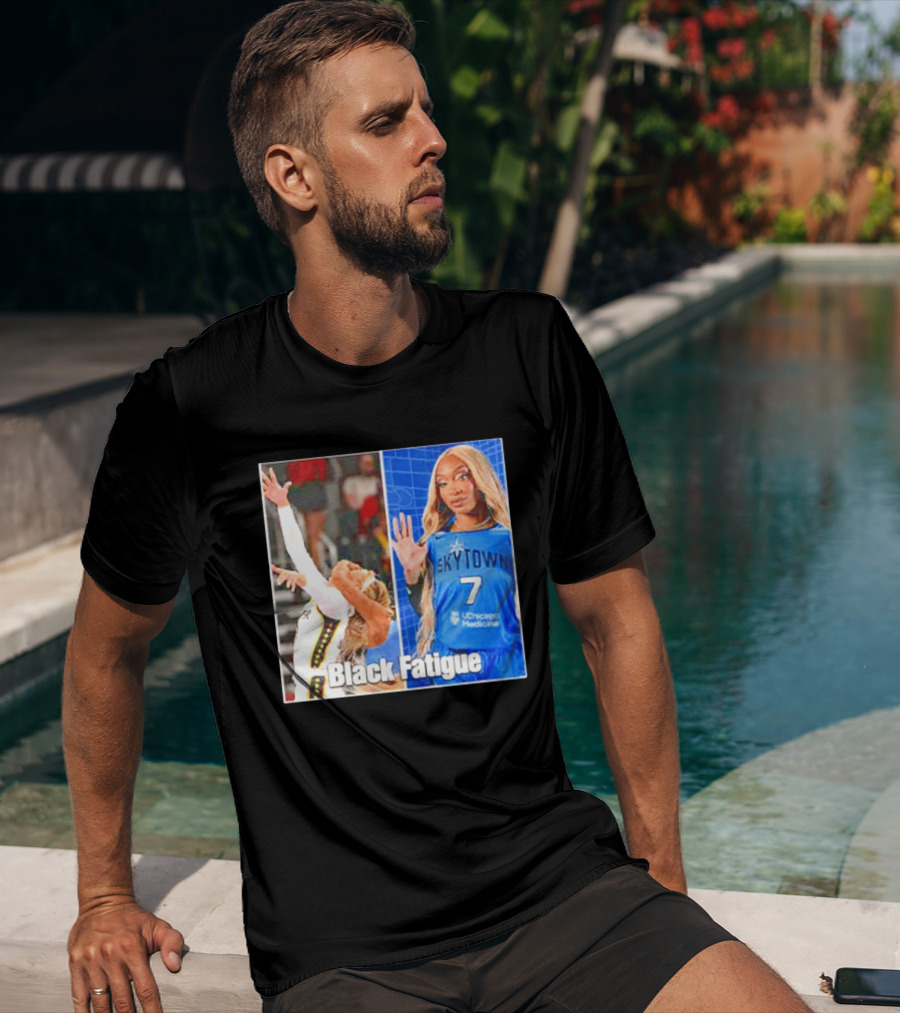 Skytown WNBA Black Fatigue Meme DiJonai Carrington Sophie Cunningham Hard Foul T-Shirt