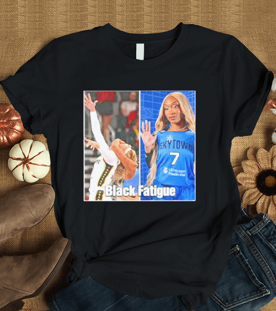Skytown WNBA Black Fatigue Meme DiJonai Carrington Sophie Cunningham Hard Foul T-Shirt