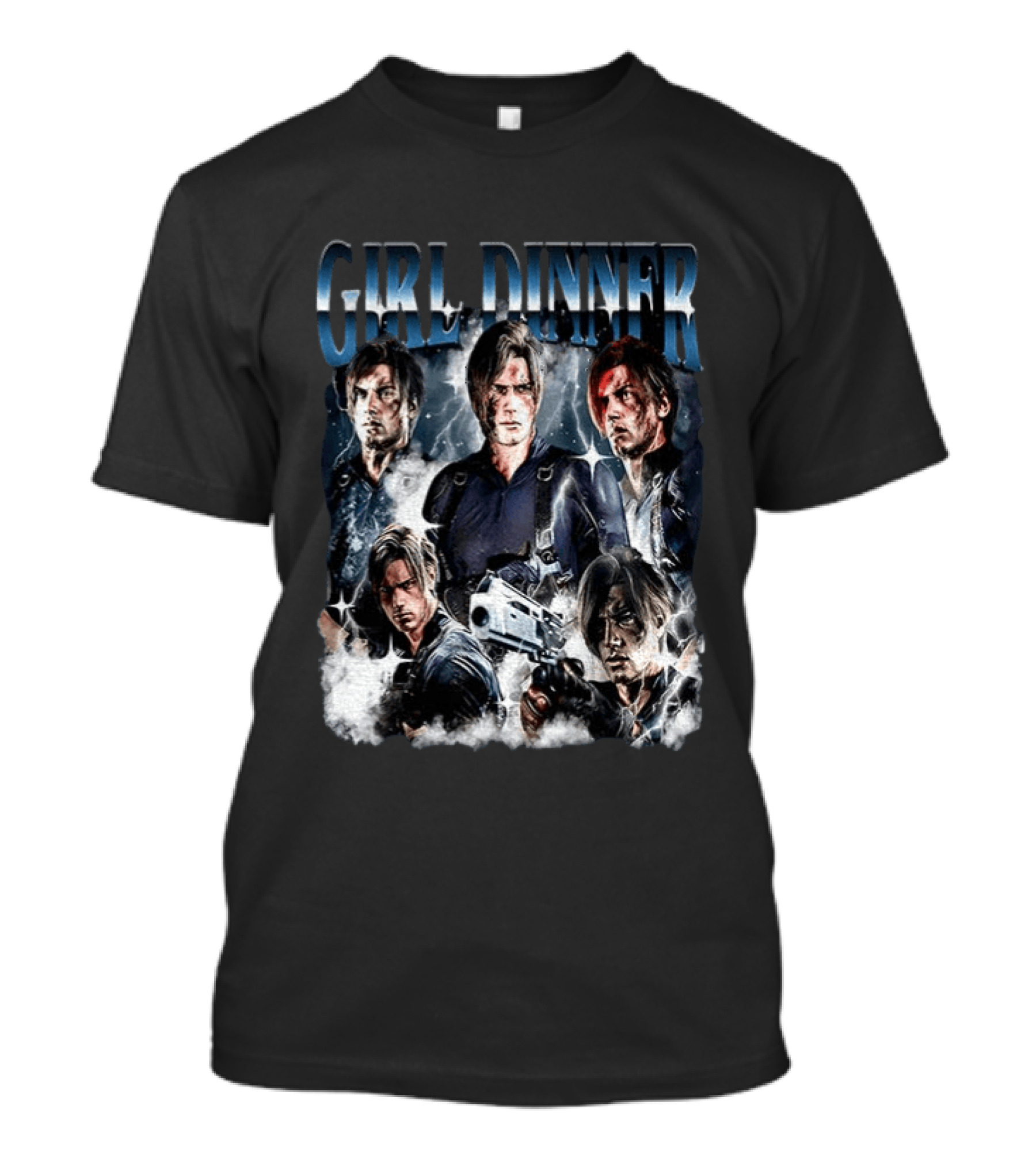 Leon Kennedy Girl Dinner Hero Collage T-Shirt