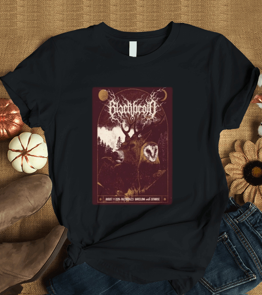 Blackbraid August 11 2026 Razzmatazz 3 Barcelona With Sotabosc Deer Owl Moon T-Shirt