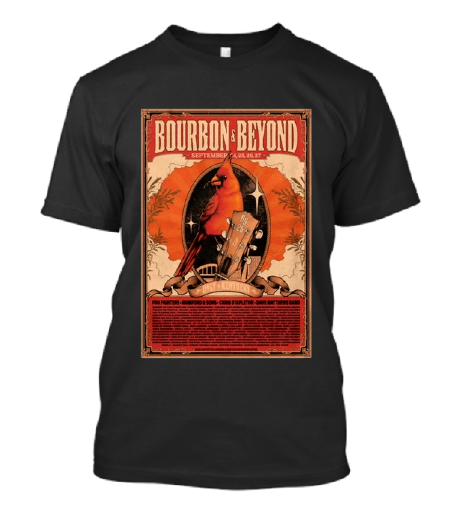 Bourbon & Beyond September 24 25 26 27 Louisville Kentucky Foo Fighters Mumford & Sons Chris Stapleton Dave Matthews Band T-Shirt