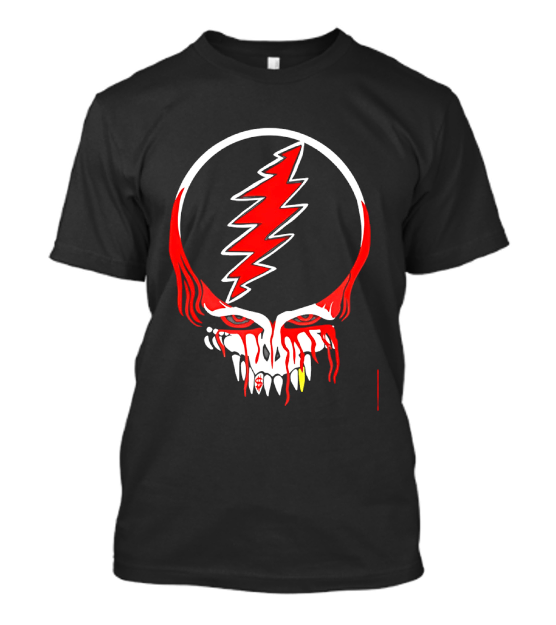 Grateful Dead Steal Your Face Skull Lightning Punk Rock Red White T-Shirt