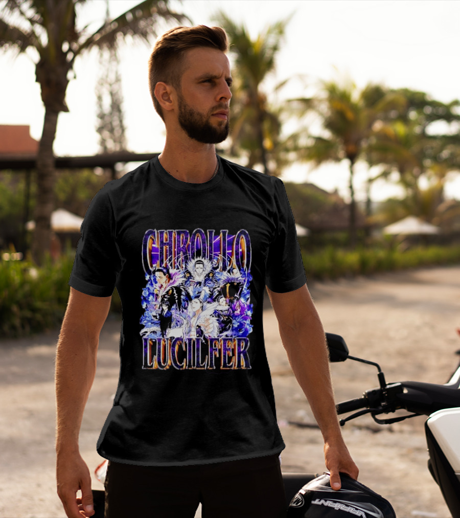 Chrollo Lucilfer Multiple Poses Purple Aura Flames Bootleg Collage Anime Hunter X Hunter T T-Shirt