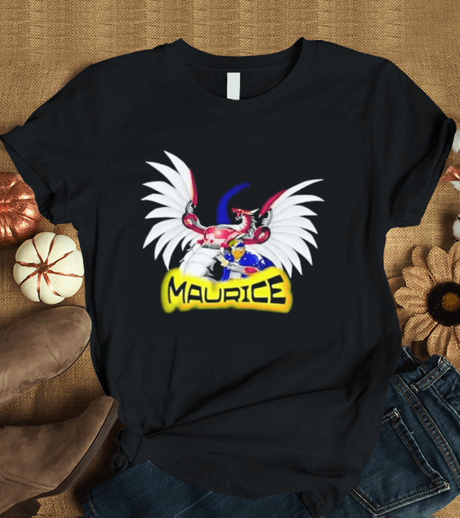 Maurice Cybernetic Dragon Winged Anime Duelist Trading Card Yellow T-Shirt