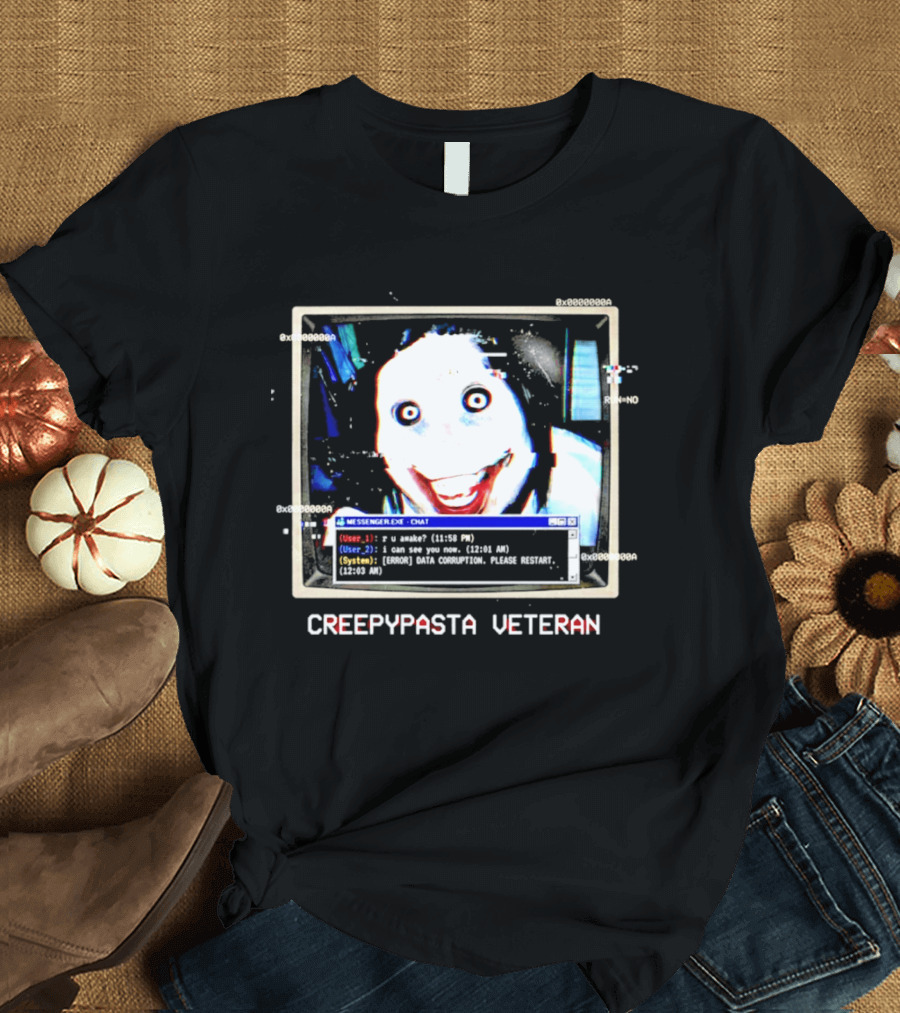 Creepypasta Veteran Horror Halloween Internet Messenger Chat T-Shirt