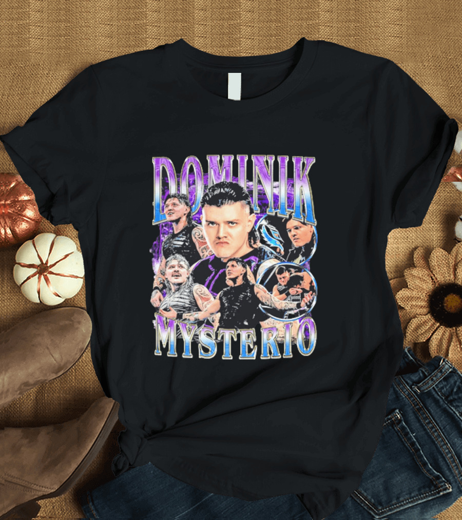 Dominik Mysterio Wrestler Photo Collage Metallic Gradient T-Shirt