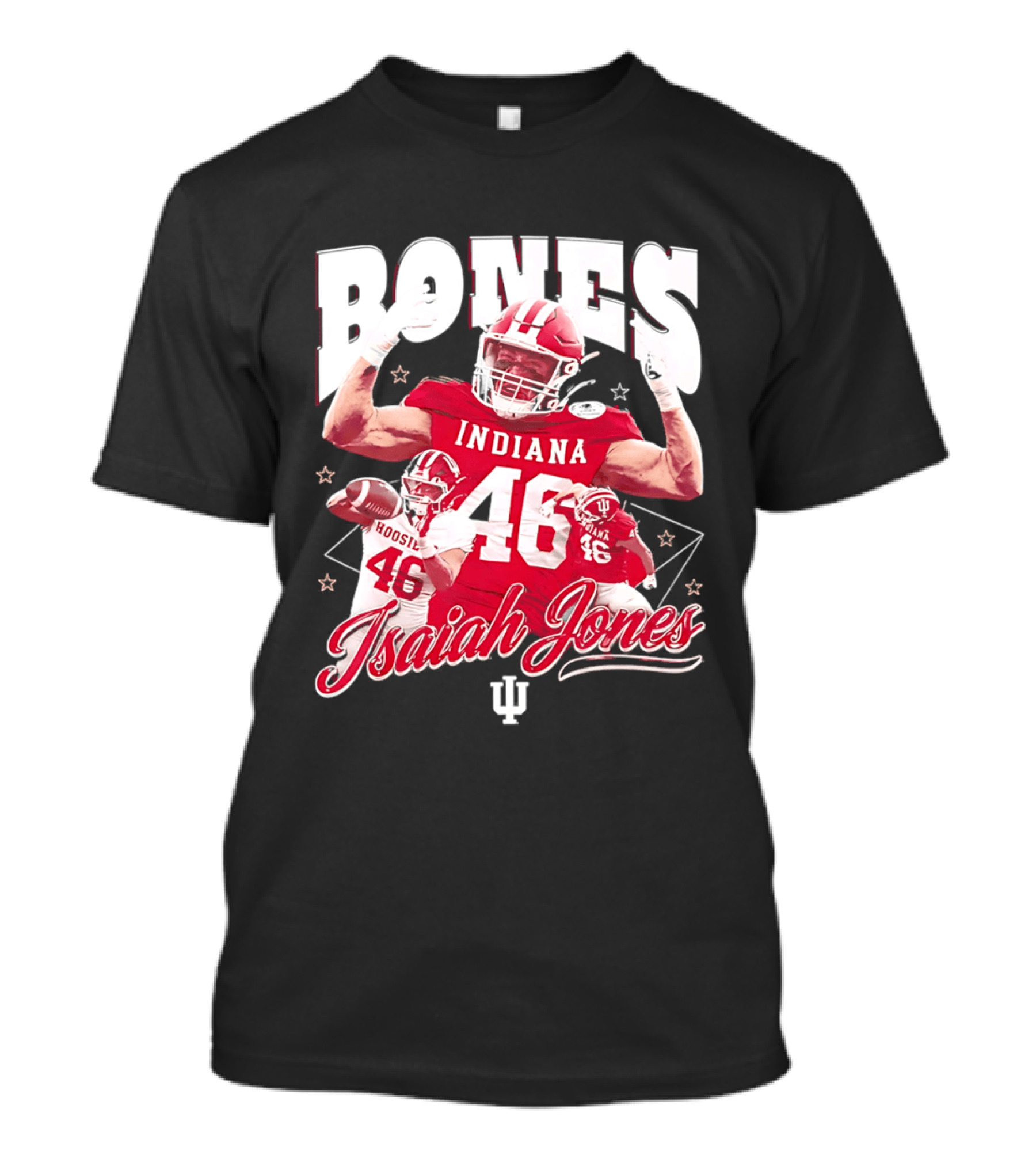 Isaiah Jones Indiana Hoosiers Football Bones 46 T-Shirt