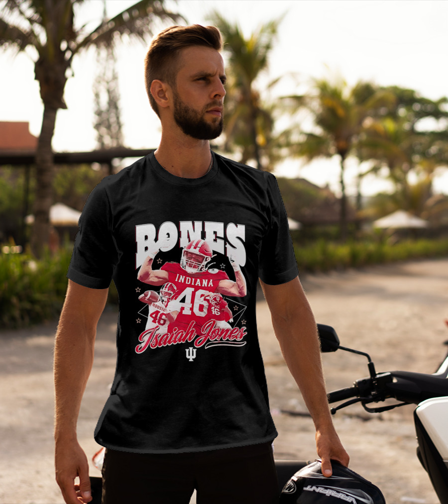 Isaiah Jones Indiana Hoosiers Football Bones 46 T-Shirt